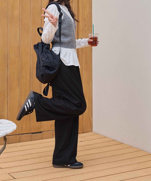 CHAN ME（チャンミ）の「【新色追加】タックボリュームワイドスラックス（スラックス・レディース・ブラック/チャコールグレー/ライトグレー/ベージュ/ネイビー/ブラウン・SMALL/MEDIUM/LARGE/X-LARGE/X-SMALL）」の21枚目の写真