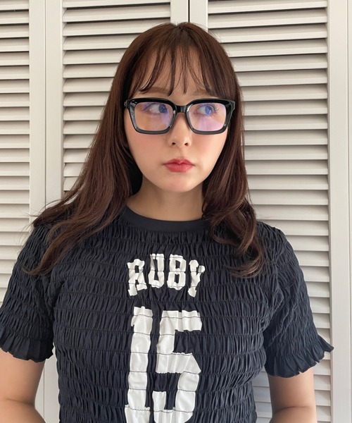 RUBY AND YOU（ルビーアンドユー）の「［select］スクエアメガネ（メガネ・レディース・ブラック/グレー・FREE）」の2枚目の写真