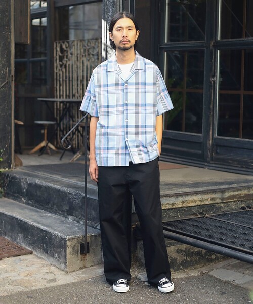 B:MING by BEAMS（ビーミングバイビームス）の「ambiance / Check open-collared Shirt（シャツ/ブラウス・メンズ・オレンジ/サックスブルー・S/M/L/XL）」の5枚目の写真