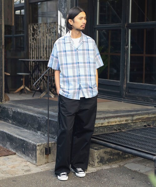 B:MING by BEAMS（ビーミングバイビームス）の「ambiance / Check open-collared Shirt（シャツ/ブラウス・メンズ・オレンジ/サックスブルー・S/M/L/XL）」の6枚目の写真