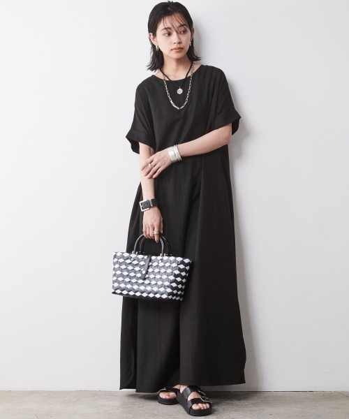 ※とふまち・フレンチリネンマキシワンピース 前後2way フレンチリネンマキシワンピース 前後2way