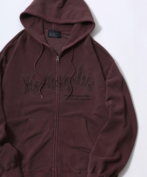 Mark Gonzales(マーク・ゴンザレス)の「2026SS MARK GONZALES/マークゴンザレス オーバーサイズ 裏毛 スウェット ヴィンテージ加工 ピグメント ダブルジップ フルジップパーカー レディース メンズ トレーナー(パーカー・メンズ・ブラック系その他/グレー/ブラック/ブラウン/グレー系その他2/グレー系その他/ワイン/ブラック系その他2/ワイン系/グレー系その他3/ブラック系その他3/ブラウン系その他・M/LL/L)」の12枚目の写真
