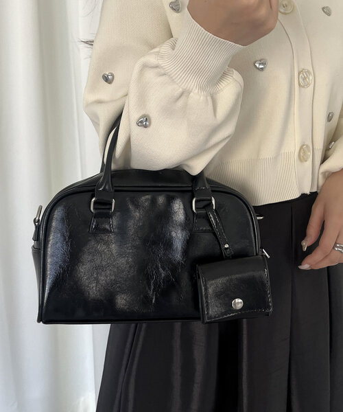 prose verse（プロズヴェール）の「ミニポーチ付きボストンバッグ（ボストンバッグ・レディース・ブラック/アイボリー・FREE）」の18枚目の写真