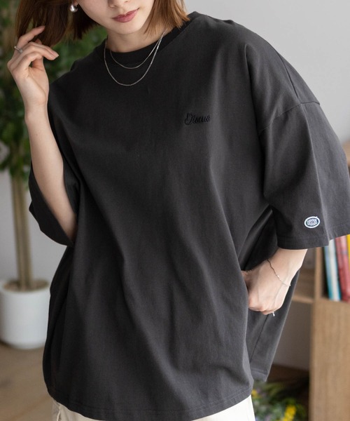 DISCUS 裾タックワンポイント 五分袖Tシャツ（Tシャツ/カットソー