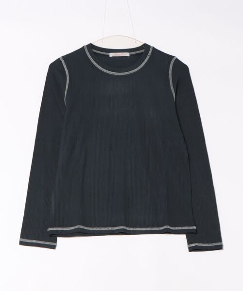BANICO(バニコ)の「【Banico】長袖リブプルオーバー(Tシャツ/カットソー・レディース・ネイビー/ブラック/ベージュ/ホワイト/グレー・FREE)」の21枚目の写真