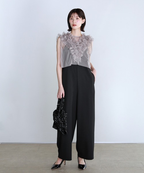shetila(シェティラ)の「チュールベスト付きドレッシーオールインワン(サロペット/オーバーオール・レディース・ブラック系2/グレー/ブラック系1・FREE)」の17枚目の写真