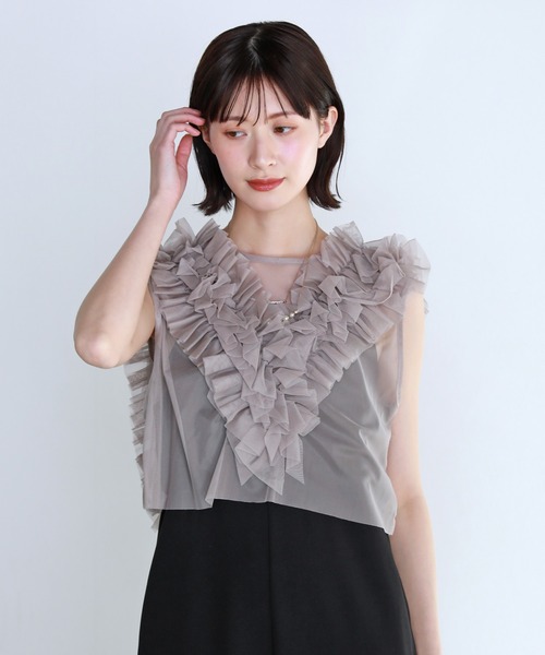 shetila(シェティラ)の「チュールベスト付きドレッシーオールインワン(サロペット/オーバーオール・レディース・ブラック系2/グレー/ブラック系1・FREE)」の15枚目の写真