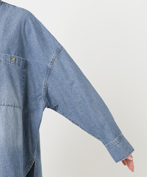 Spick and Span バンドカラーボックスダンガリーシャツ バンドカラーボックスダンガリーシャツ（シャツ/ブラウス