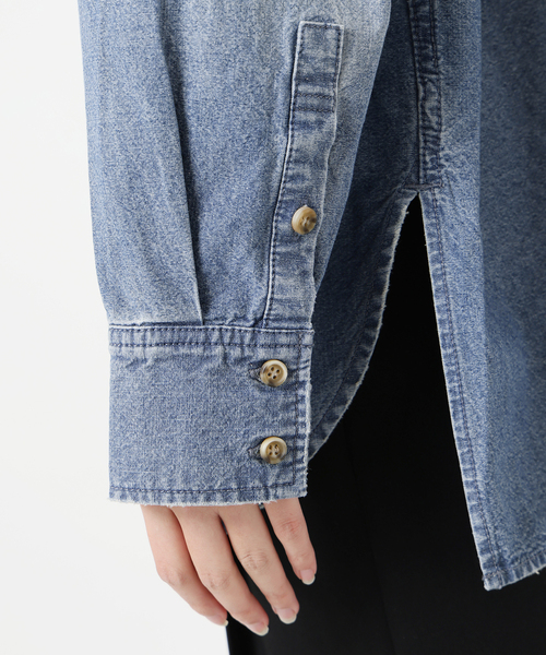 Spick & Span《追加》バンドカラーボックスダンガリーシャツ