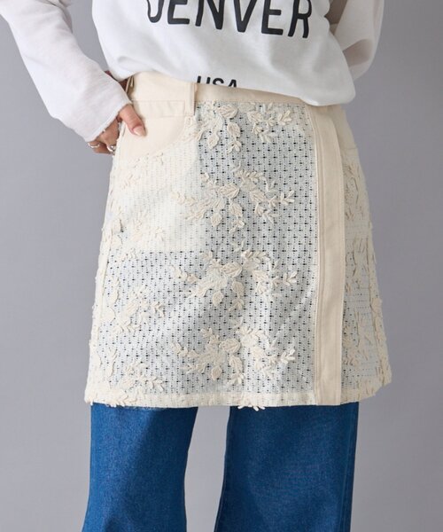 CIAOPANIC TYPY（チャオパニックティピー）の「【willow】レースデニムレイヤードミニスカ（スカート・レディース・オフホワイト・ONE SIZE）」の3枚目の写真