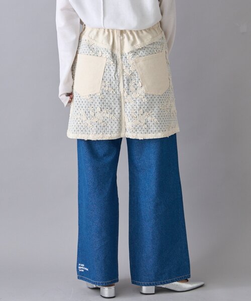 CIAOPANIC TYPY（チャオパニックティピー）の「【willow】レースデニムレイヤードミニスカ（スカート・レディース・オフホワイト・ONE SIZE）」の4枚目の写真