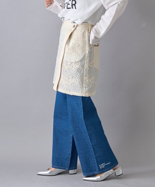 CIAOPANIC TYPY（チャオパニックティピー）の「【willow】レースデニムレイヤードミニスカ（スカート・レディース・オフホワイト・ONE SIZE）」の5枚目の写真