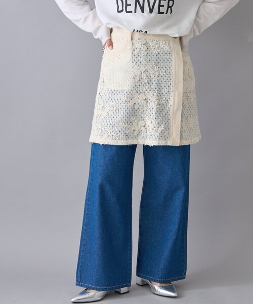 CIAOPANIC TYPY（チャオパニックティピー）の「【willow】レースデニムレイヤードミニスカ（スカート・レディース・オフホワイト・ONE SIZE）」の7枚目の写真