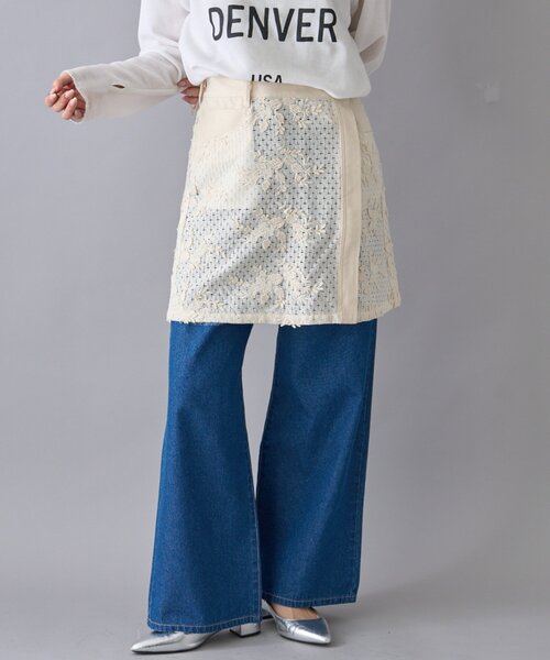 CIAOPANIC TYPY（チャオパニックティピー）の「【willow】レースデニムレイヤードミニスカ（スカート・レディース・オフホワイト・ONE SIZE）」の8枚目の写真