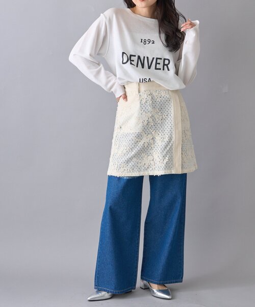 CIAOPANIC TYPY（チャオパニックティピー）の「【willow】レースデニムレイヤードミニスカ（スカート・レディース・オフホワイト・ONE SIZE）」の12枚目の写真