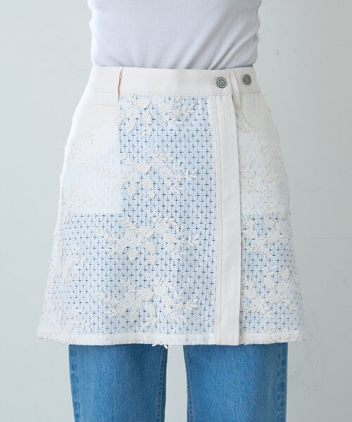 CIAOPANIC TYPY（チャオパニックティピー）の「【willow】レースデニムレイヤードミニスカ（スカート・レディース・オフホワイト・ONE SIZE）」の13枚目の写真