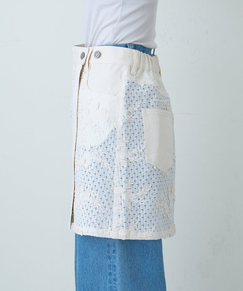 CIAOPANIC TYPY（チャオパニックティピー）の「【willow】レースデニムレイヤードミニスカ（スカート・レディース・オフホワイト・ONE SIZE）」の14枚目の写真