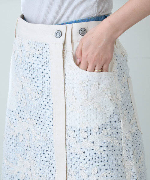 CIAOPANIC TYPY（チャオパニックティピー）の「【willow】レースデニムレイヤードミニスカ（スカート・レディース・オフホワイト・ONE SIZE）」の20枚目の写真