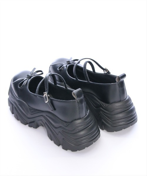 clear（クリア）の「リボン付き厚底メリージェーンスニーカーサンダル[バレエコア ガーリー リボン]≪SS新作≫（サンダル・レディース・ブラック/ブラウン/シルバー・M/L）」の10枚目の写真