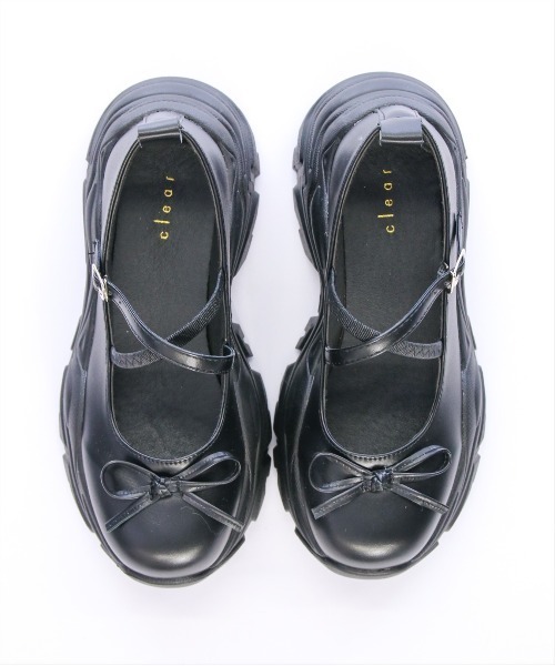 clear（クリア）の「リボン付き厚底メリージェーンスニーカーサンダル[バレエコア ガーリー リボン]≪SS新作≫（サンダル・レディース・ブラック/ブラウン/シルバー・M/L）」の12枚目の写真