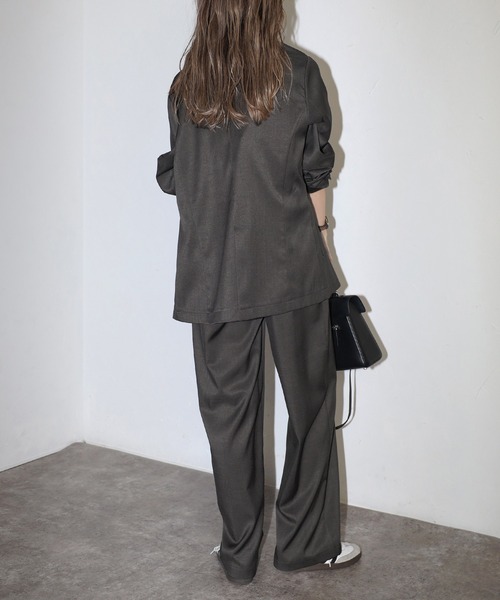 Bonjour Sagan（ボンジュールサガン）の「[SET]杢調テーラードジャケット×キャミビスチェ×ワイドパンツ（セットアップ・レディース・チャコールグレー/ライトベージュ/カーキブラウン/ダークネイビー/ブラウン系その他・MT/M）」の10枚目の写真