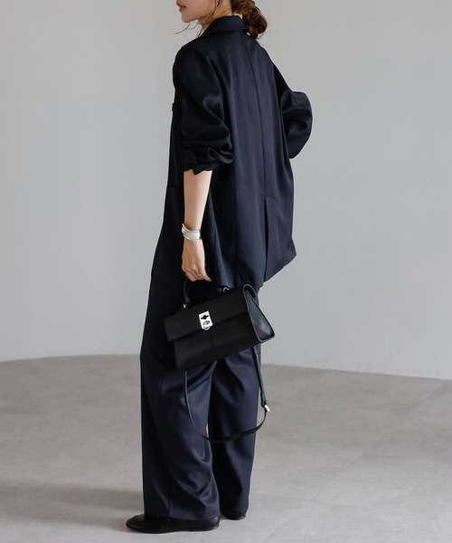 セール】[SET]杢調テーラードジャケット×キャミビスチェ×ワイドパンツ