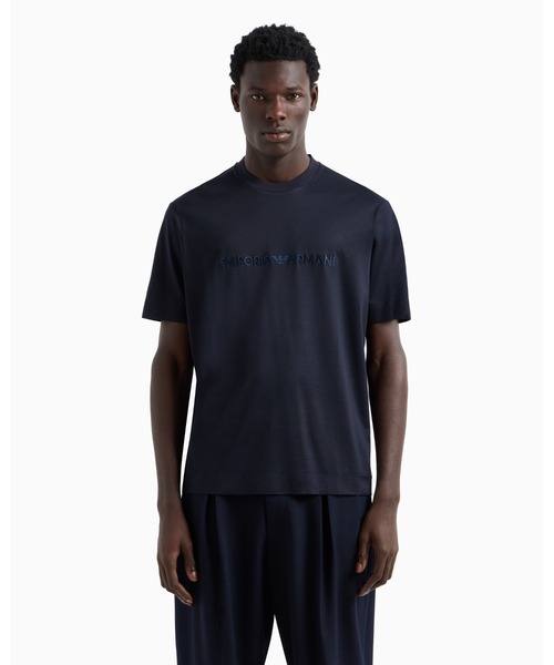 EMPORIO ARMANI(エンポリオアルマーニ)の「【エンポリオ アルマーニ】ASV Tシャツ リヨセル混紡ジャージー Emporio Armani刺繍(Tシャツ/カットソー・メンズ・セージグリーン/ネイビー/グレイッシュベージュ・XX-LARGE/X-SMALL/X-LARGE/SMALL/MEDIUM/LARGE/XXX-LARGE/XX-SMALL)」の3枚目の写真