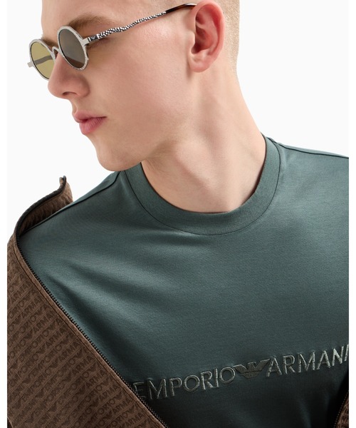 EMPORIO ARMANI(エンポリオアルマーニ)の「【エンポリオ アルマーニ】ASV Tシャツ リヨセル混紡ジャージー Emporio Armani刺繍(Tシャツ/カットソー・メンズ・セージグリーン/ネイビー/グレイッシュベージュ・XX-LARGE/X-SMALL/X-LARGE/SMALL/MEDIUM/LARGE/XXX-LARGE/XX-SMALL)」の8枚目の写真