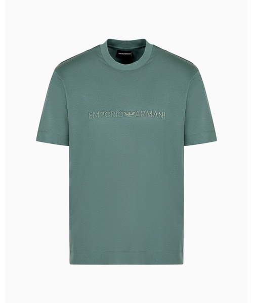 EMPORIO ARMANI Tシャツ リヨセル混紡ジャージー ASVロゴ刺繍 EM003649_AF18312_UB118_F_FW202