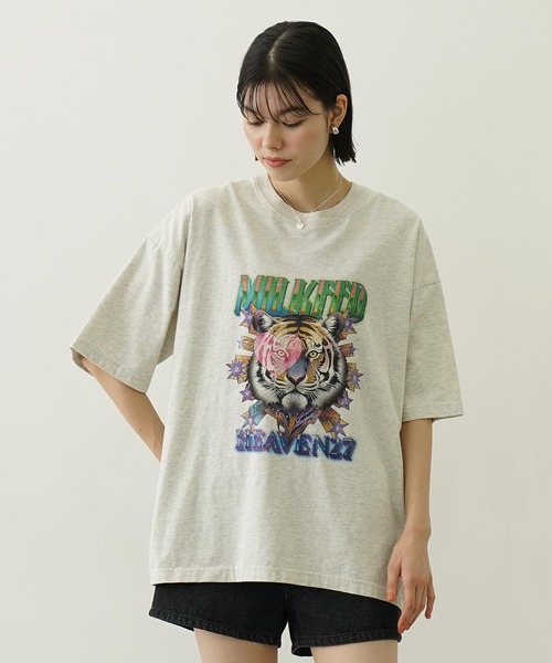 MILKFED.（ミルクフェド）の「TIGER WIDE S/S TEE（Tシャツ/カットソー・レディース・ブラック/オートミール/ブルー・L/M）」の2枚目の写真