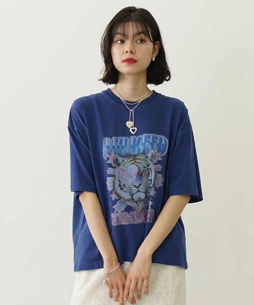 MILKFED.（ミルクフェド）の「TIGER WIDE S/S TEE（Tシャツ/カットソー・レディース・ブラック/オートミール/ブルー・L/M）」の3枚目の写真