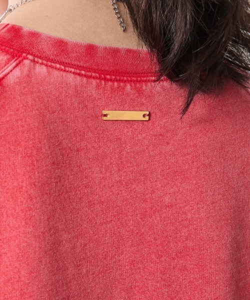 CHIC STYLE(シックスタイル)の「綿100%ミニ裏毛ピグメント染ロゴプリントTシャツ<大きいサイズ有>シックスタイル(Tシャツ/カットソー・レディース・モカ/レッド・5L/4L/3L/LL/L/M)」の13枚目の写真
