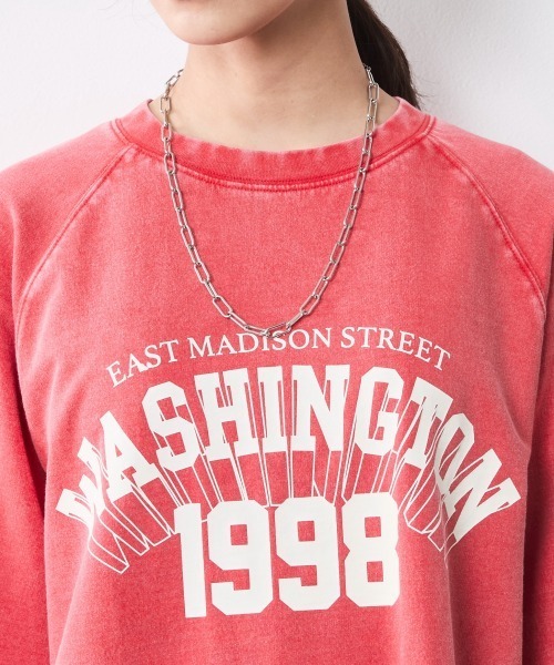 CHIC STYLE(シックスタイル)の「綿100%ミニ裏毛ピグメント染ロゴプリントTシャツ<大きいサイズ有>シックスタイル(Tシャツ/カットソー・レディース・モカ/レッド・5L/4L/3L/LL/L/M)」の15枚目の写真