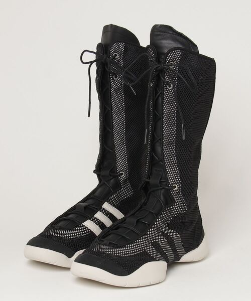 【送料&関税込】Y-3 Regu Boots - Unisex Black + Y-3 Regu leather and suede-trimmed mesh knee boots
