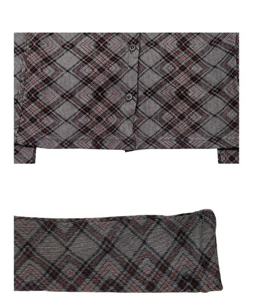 anyonemore（エニワンモア）の「チェック柄スリムフィットカーディガン（Tシャツ/カットソー・レディース・チャコール・FREE）」の17枚目の写真