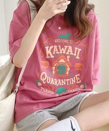 カラープリントオーバーサイズTシャツ