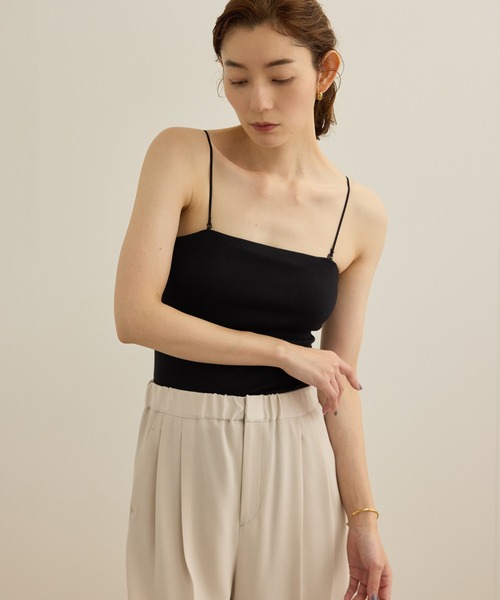 ROPE'（ロペ）の「カップ付きオーガニックコットンキャミソール/洗える（キャミソール・レディース・ホワイト/ブラック・FREE）」の5枚目の写真