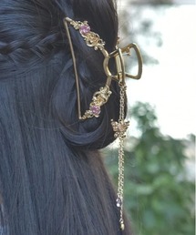 axes femme（アクシーズファム）の「薔薇装飾蝶々バンスクリップ（バレッタ/ヘアクリップ）」