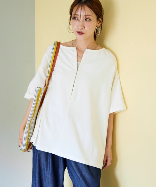セール】限定展開 2WAY ホックデザイン 半袖 Tシャツ（Tシャツ
