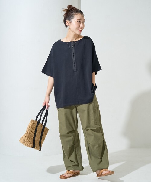 限定展開 2WAY ホックデザイン 半袖 Tシャツ（Tシャツ