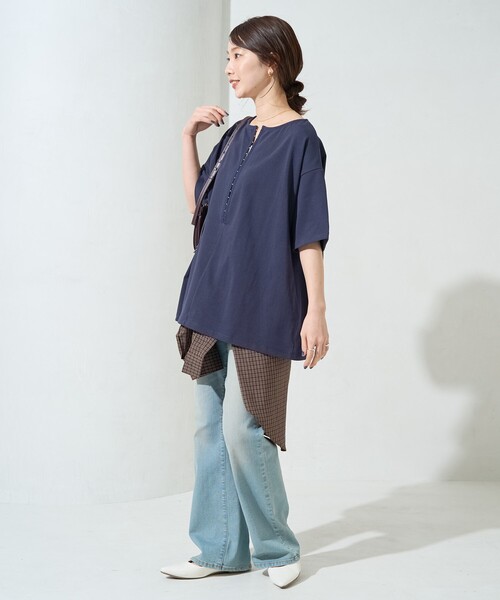 セール】限定展開 2WAY ホックデザイン 半袖 Tシャツ（Tシャツ