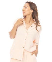 BILLABONG レディース 【TROPICAL HIGHS】 SUMMERS END SS WVN 半袖シャツ 【2025年春夏モデル】/ビラボンセットアップ対応半袖シャツ