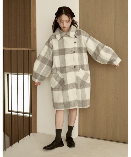 取り外しリボン付き】シャギーミディ丈コート（その他アウター