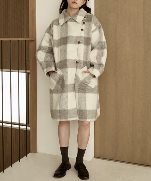 moi tytto（モイテュット）の「【取り外しリボン付き】シャギーミディ丈コート（その他アウター・レディース・ベージュ/ブラウン/チャコールグレー/ナチュラル/グレー・FREE/SMALL）」の17枚目の写真