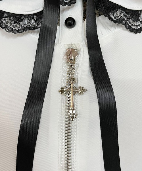 MA*RS（アメーバーマーズ）の「肩開きクロスZIPスライダーブラウス（シャツ/ブラウス・レディース・ブラック/ホワイト・FREE）」の16枚目の写真