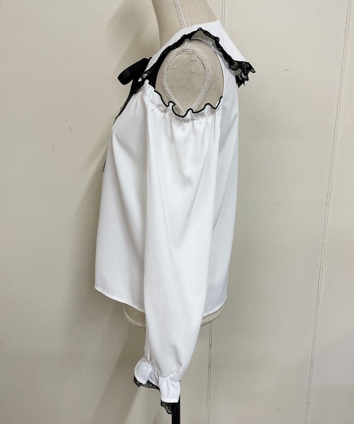 MA*RS（アメーバーマーズ）の「肩開きクロスZIPスライダーブラウス（シャツ/ブラウス・レディース・ブラック/ホワイト・FREE）」の8枚目の写真