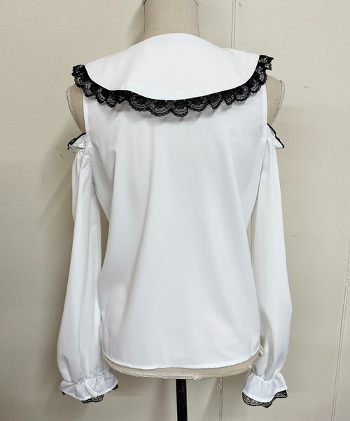 MA*RS（アメーバーマーズ）の「肩開きクロスZIPスライダーブラウス（シャツ/ブラウス・レディース・ブラック/ホワイト・FREE）」の9枚目の写真