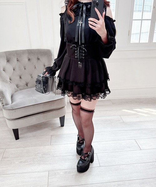 MA*RS（アメーバーマーズ）の「肩開きクロスZIPスライダーブラウス（シャツ/ブラウス・レディース・ブラック/ホワイト・FREE）」の20枚目の写真