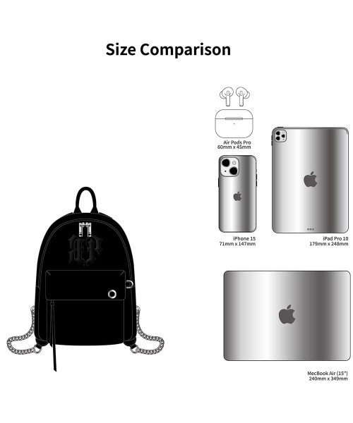 BLACKPURPLE（ブラックパープル）の「Shadow Chain Mini Backpack（バックパック/リュック・レディース・ブラック・FREE）」の7枚目の写真