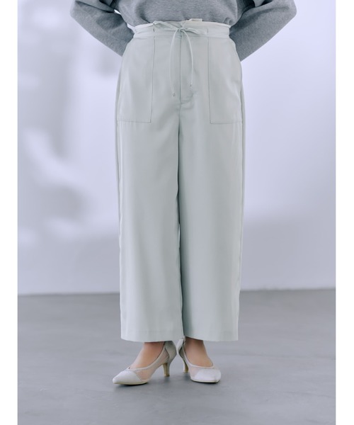 セール】ウエストデザインドロストパンツ 【低身長・小柄女性